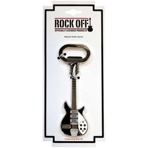 Rock Off Mathew Street B&W Guitar Bottle Opener Keyring / Silver